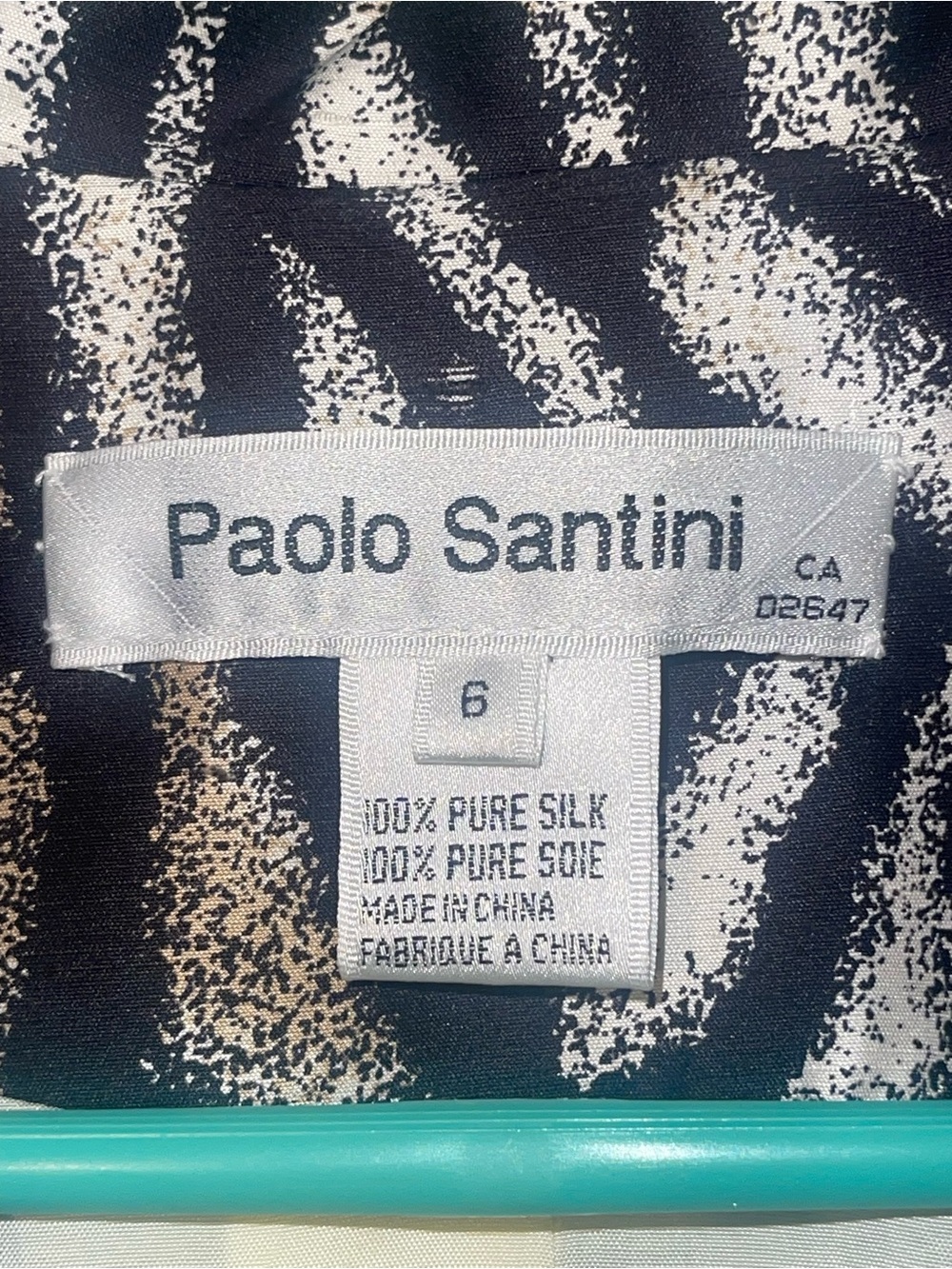 Paulo Santini 100% silk Safari - Zebra jacket. Size 6 EUC Vintage - Picture 5 of 5